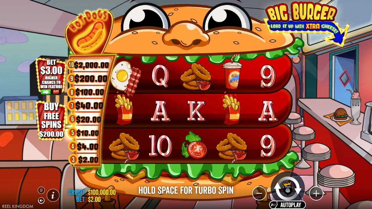 Big Burger Load it up with Xtra cheese free slot demo