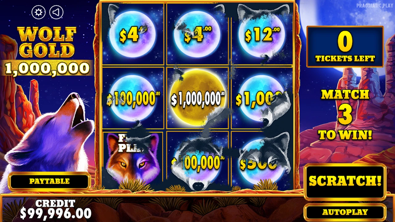 Wolf Gold Scratchcard free slot demo